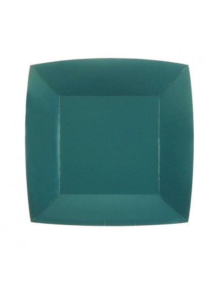 10 assiettes carrées 18x18cm - Bleu ciel