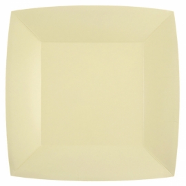 10 assiettes carrées 23x23cm - Blanc