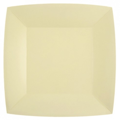 10 assiettes carrées 23x23cm - Blanc