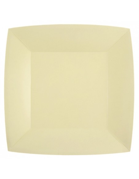 10 assiettes carrées 23x23cm - Blanc