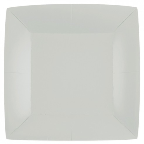 10 assiettes carrées 23x23cm - Chocolat