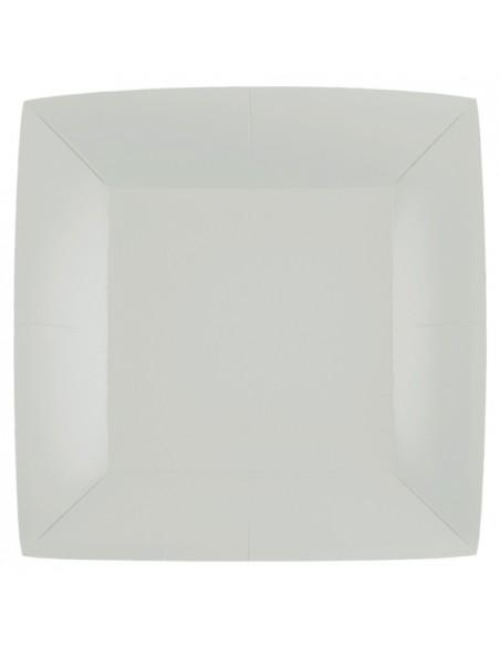 10 assiettes carrées 23x23cm - Chocolat