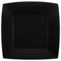 10 assiettes carrées 23x23cm - Noir