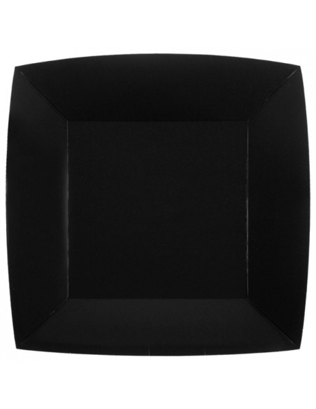 10 assiettes carrées 23x23cm - Argent