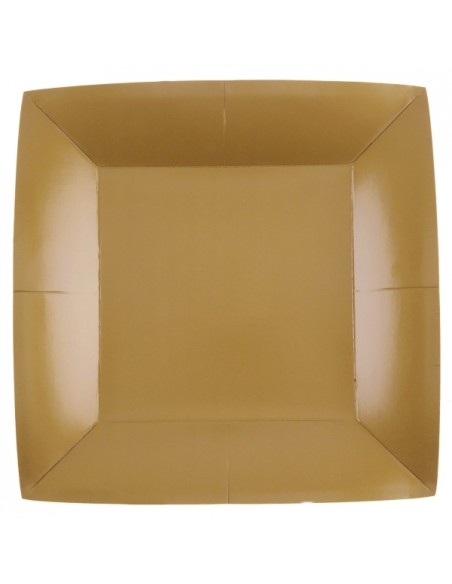 10 assiettes carrées 23x23cm - Noir