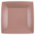 10 assiettes carrées 23x23cm - Rose gold