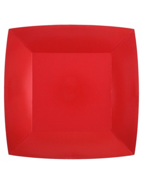 10 assiettes carrées 23x23cm - Parme
