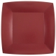 10 assiettes carrées 23x23cm - Rouge