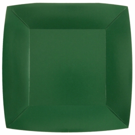 10 assiettes carrées 23x23cm - Terracotta