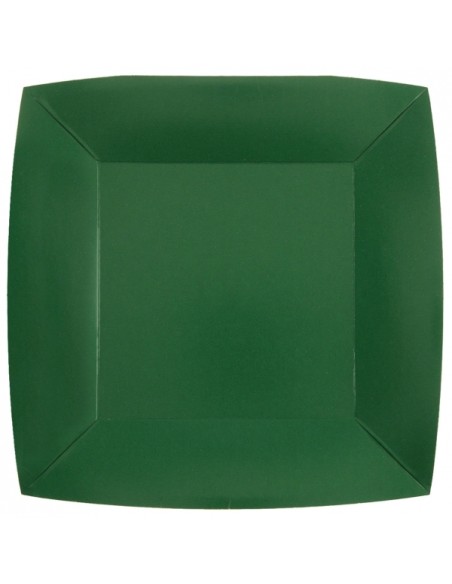 10 assiettes carrées 23x23cm - Terracotta