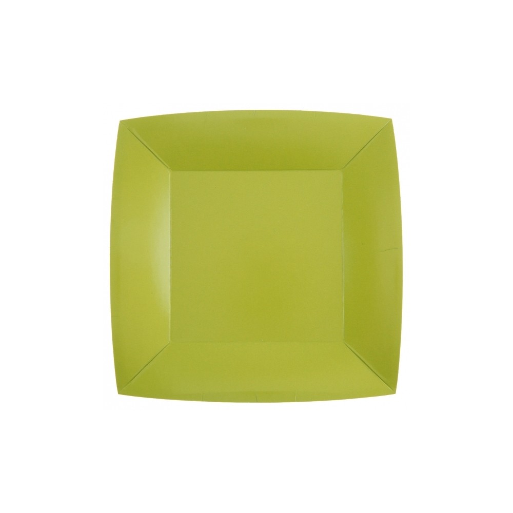 Lot De 6 Assiettes Creuses Carrées 23x23 Cm Victionary Spaghetti - Verre Opale Blanc - Design Humoristique