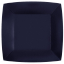 10 assiettes carrées 23x23cm - Bleu marine