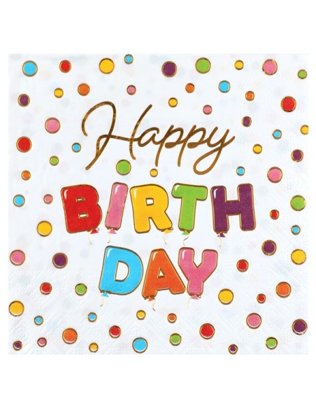 Serviettes Ballons et paillettes x20