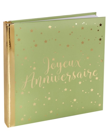 Livre d'or Joyeux Anniversaire métallisé - Rose gold