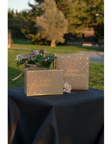 Livre d'or Joyeux Anniversaire métallisé - Sauge