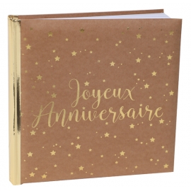 Livre d'or Joyeux Anniversaire métallisé - Kraft