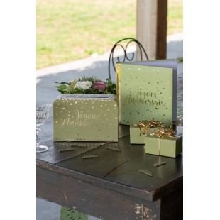 Livre d'or Joyeux Anniversaire métallisé - Rose gold 2