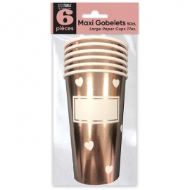 6 gobelets maxi 50cl - Rose gold