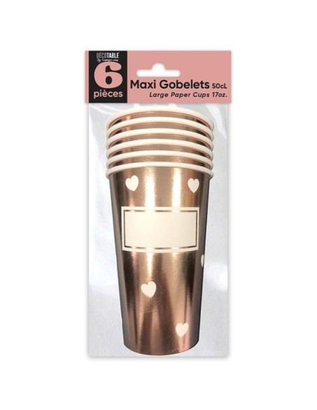 6 gobelets maxi 50cl - Argent