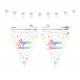 Guirlande fanions anniversaire métallique 6m - Vert