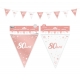 Guirlandes fanions anniversaire métallique rose gold - 70ans
