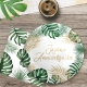 6 assiettes anniversaire tropical 23cm