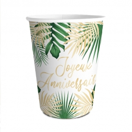 6 gobelets anniversaire tropical