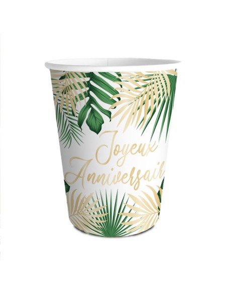 10 serviettes anniversaire tropical