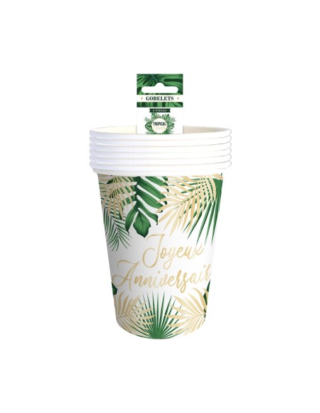 10 serviettes anniversaire tropical