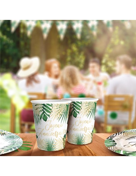 10 serviettes anniversaire tropical