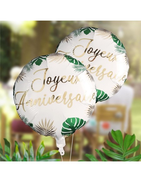 Ballons métalliques joyeux anniversaire - Multicolore