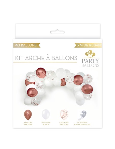 Kit arche à ballons rose doré