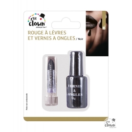 Vernis à ongles et rouge à lèvres - noir