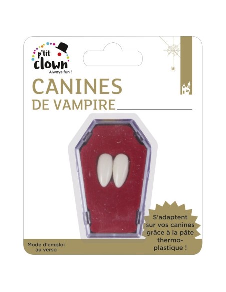 Deux dents de vampire dans cercueil