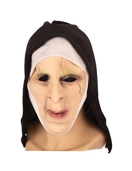 Demi masque latex diable avec cheveux