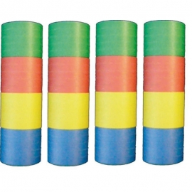 Lot de 4 rouleaux de 20 serpentins 4m 4 couleurs