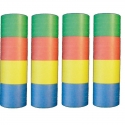 Lot de 4 rouleaux de 20 serpentins 4m 4 couleurs