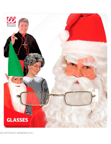 Lunettes père noël carrées avec verres