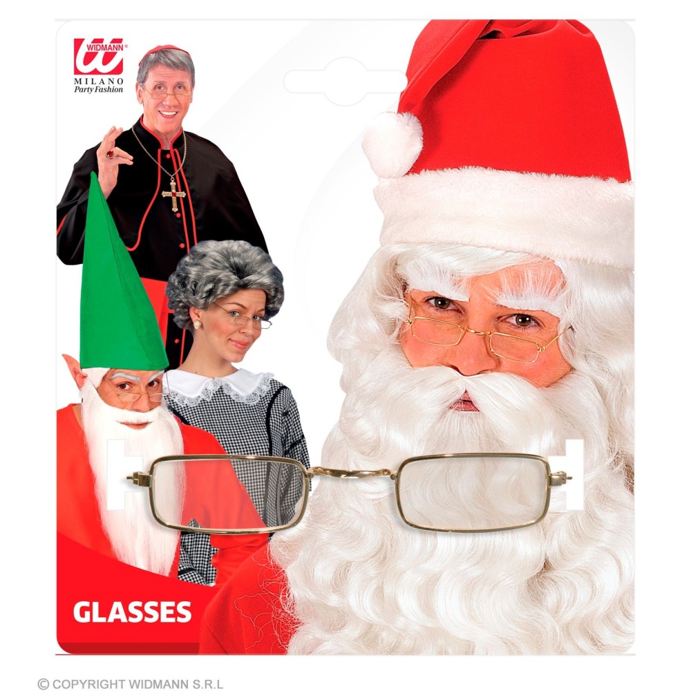 Lunettes De Père Noël - Verres Ronds Style Rétro - Accessoire Déguisement Pour Costume De Noël Et Halloween