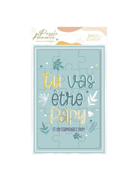 Carte Puzzle Annonce "Etre Mamie"