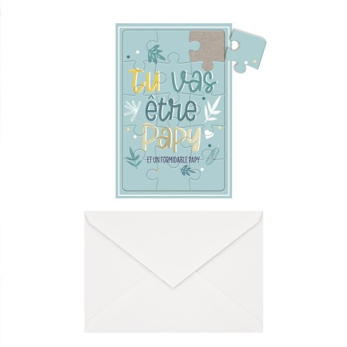 Carte Puzzle Annonce "Etre Mamie"