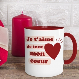 Mug "Je t'aime de tout mon coeur"