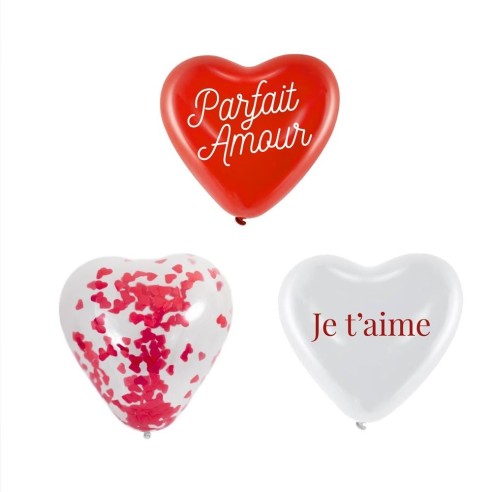 Pack de 10 serviettes coeur