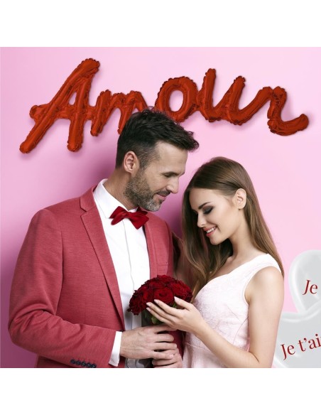 1 ballon métal coeur Saint Valentin