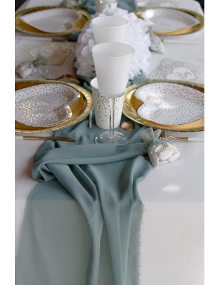 Chemin de table intissé bleu ciel