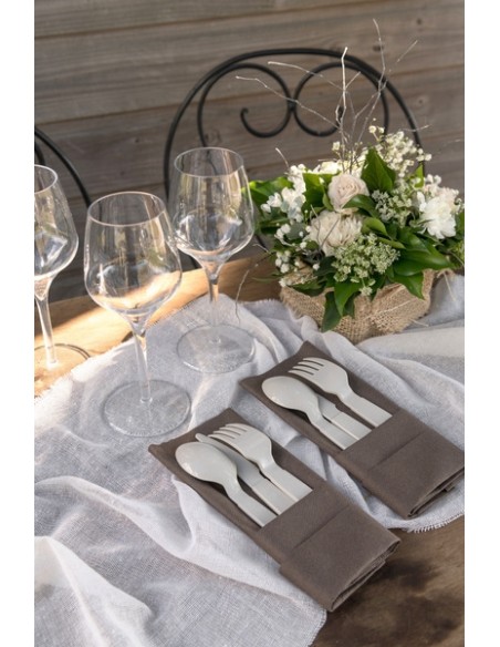 Chemin de table intissé turquoise