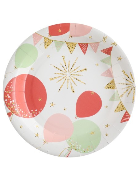 Assiettes Ballons et paillettes x10