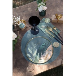 10 Assiettes Joyeux Anniversaire métallisé - Or 2