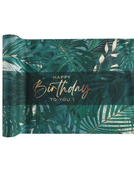 Chemin de table Joyeux Anniversaire métallisé - Or