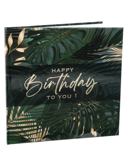 Livre d'or Joyeux Anniversaire métallisé - Kraft